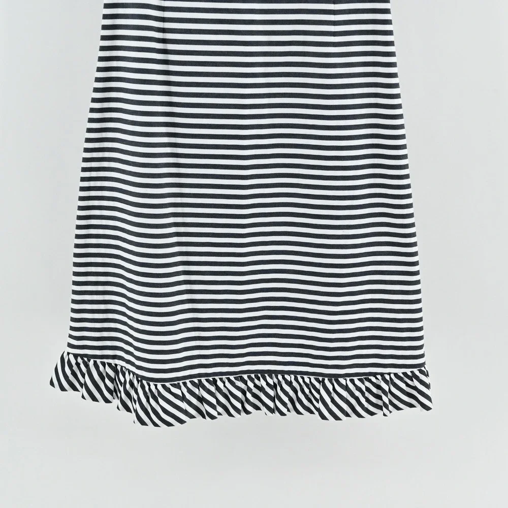 Kate Spade Striped Ruffle Dress Size‎ 2 Nautical Sleeveless Breezy Preppy Cotton